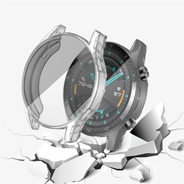 Case Protectora de TPU Electroplacado Para Huawei Watch GT 2 46 mm - Transparente