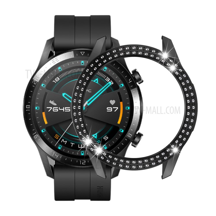 Double Rangée Décor Strass Montre Intelligente Étui De Protection Pour PC Montre Huawei GT2 46mm - Noir-5
