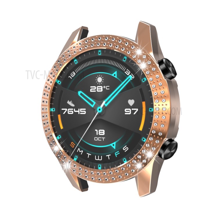 Dual-row Rhinestone Decor Smart Watch PC Protective Case for Huawei Watch GT2 46mm - Rose Gold-3