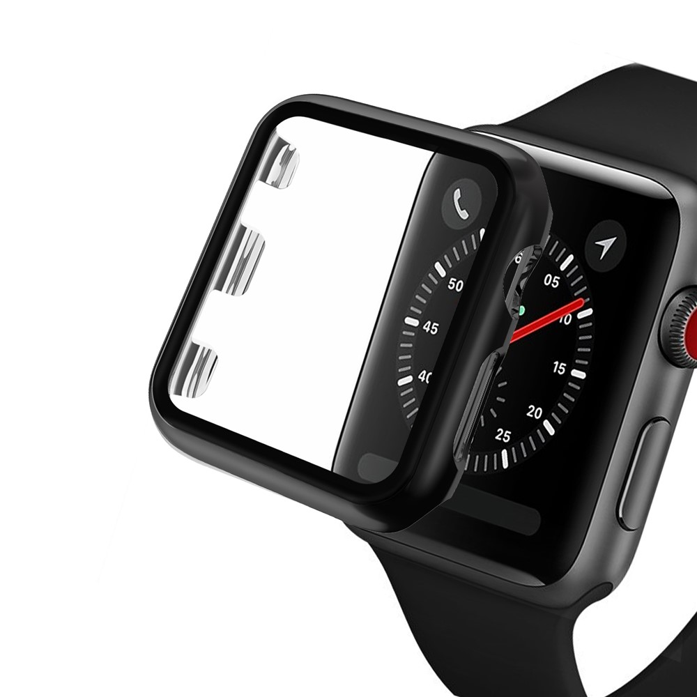 Plating PC Frame + Tempered Glass Watch Cover for Apple Watch Series 6/SE/5/4 40mm - Black-2