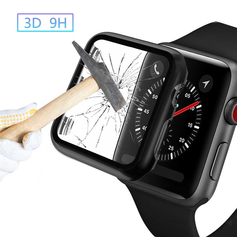 Plating PC Frame + Tempered Glass Watch Cover for Apple Watch Series 6/SE/5/4 40mm - Black-5