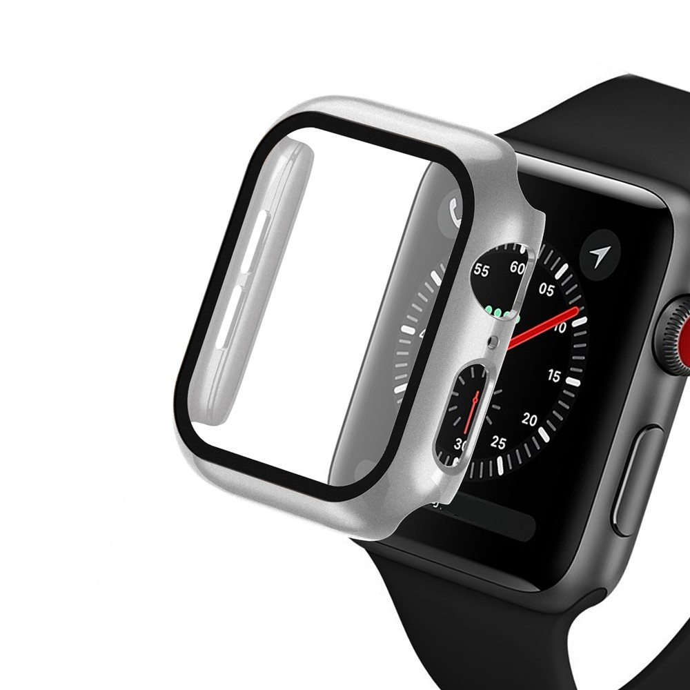 Plating Frame PC + Tempered Glass Watch Cover for Apple Watch Series 6/SE/5/4 40mm - Grey-2