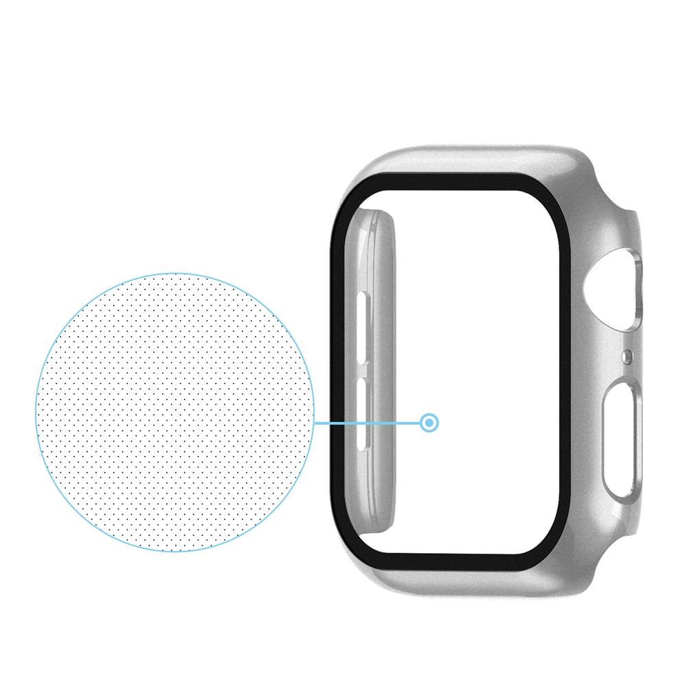 Plating Frame PC + Tempered Glass Watch Cover for Apple Watch Series 6 / SE / SE (2022) / 5 / 4 40mm - Grey-7