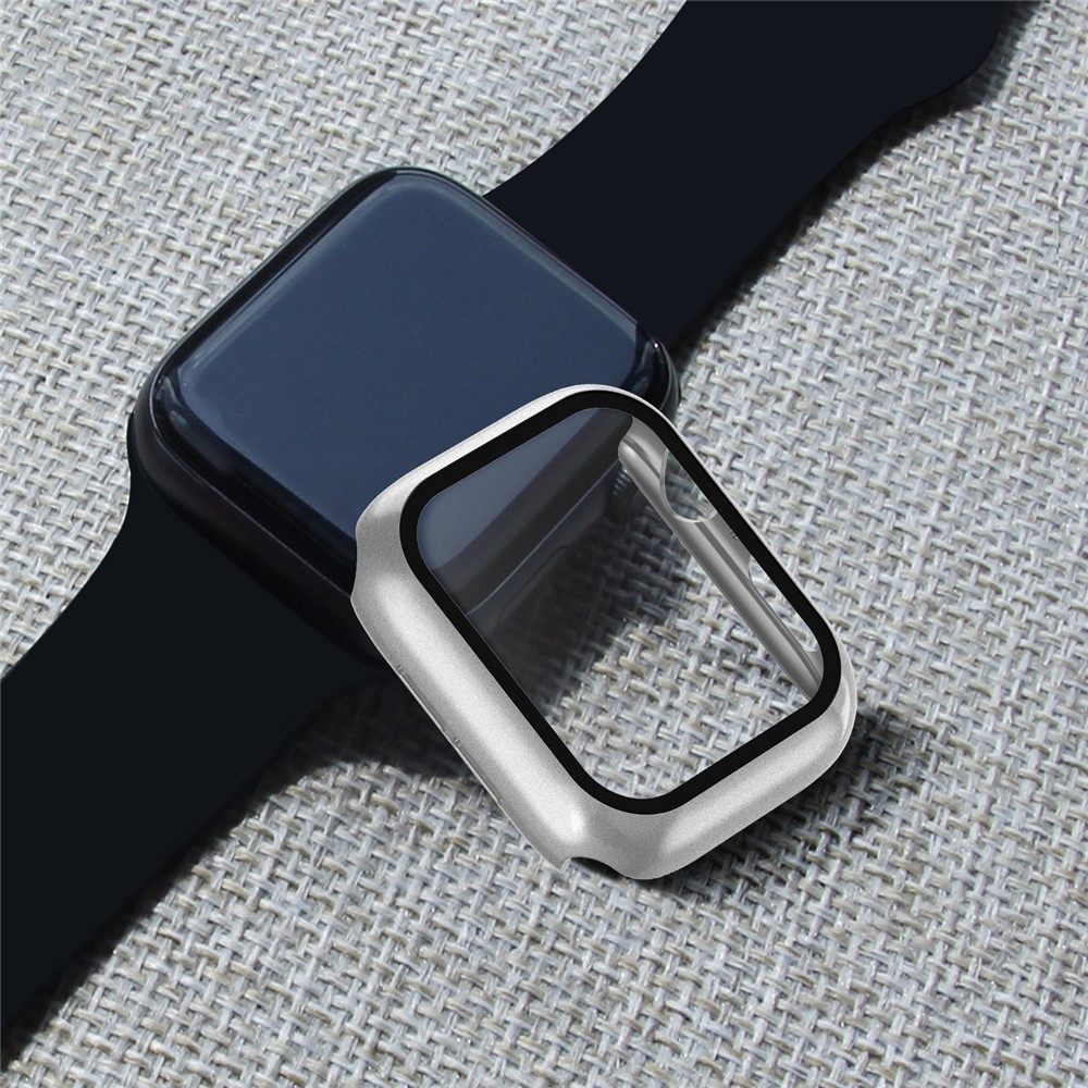 Plating Frame PC + Tempered Glass Watch Cover for Apple Watch Series 6/SE/5/4 40mm - Grey-9