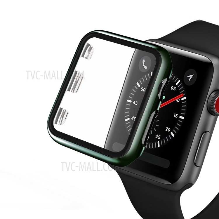 Plating Frame PC + Tempered Glass Watch Cover for Apple Watch Series 6/SE/5/4 40mm - Green-2