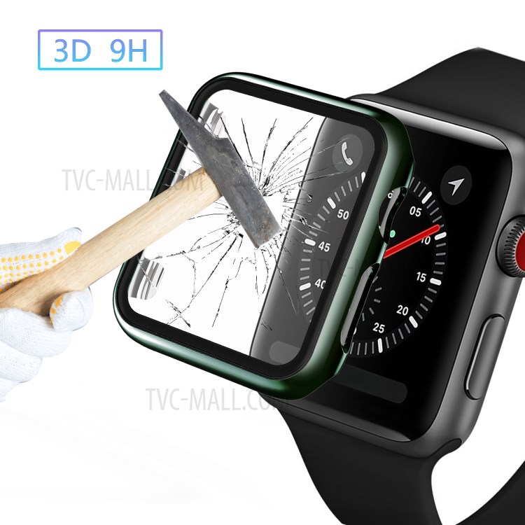 Plating Frame PC + Tempered Glass Watch Cover for Apple Watch Series 6/SE/5/4 40mm - Green-4