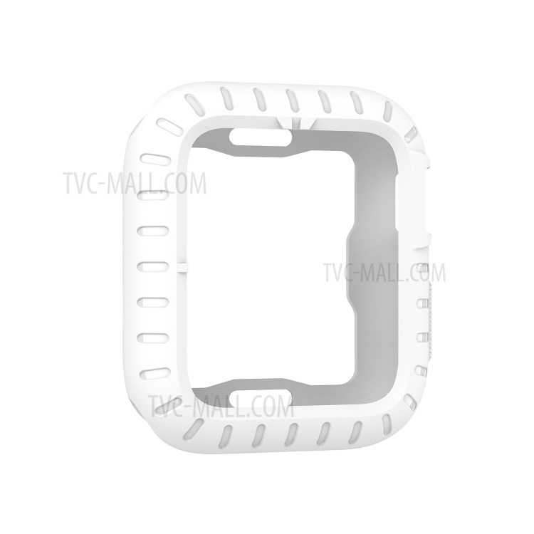 Fashion Silicone Protective Case Frame Shell for Apple Watch Series 5/4 44mm - White-1