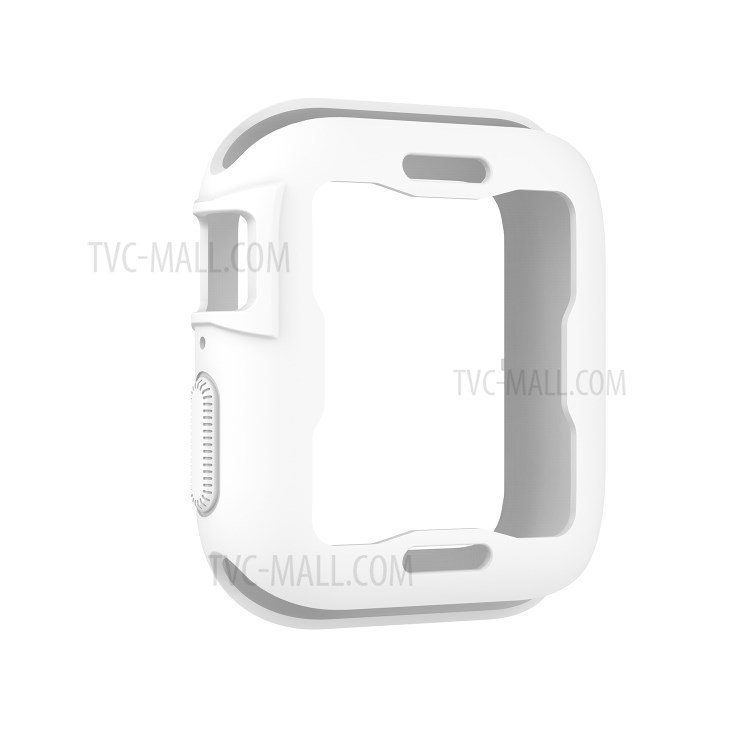 Fashion Silicone Protective Case Frame Shell for Apple Watch Series 5/4 44mm - White-2