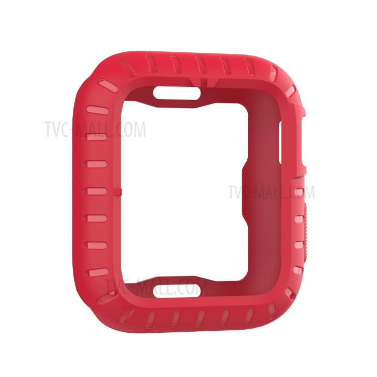 Fashion Silicone Protective Case Frame Shell for Apple Watch Series 5/4 44mm - Red