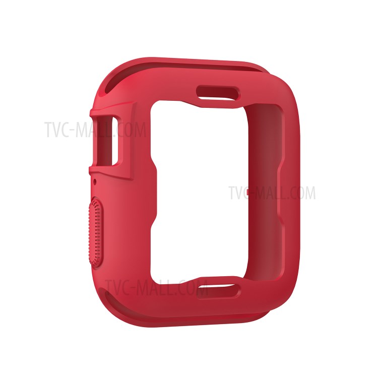 Coquille Cadre Étui De Protection En Silicone De Mode Pour La Série Montre De Pomme 5/4 44mm - Rouge-2