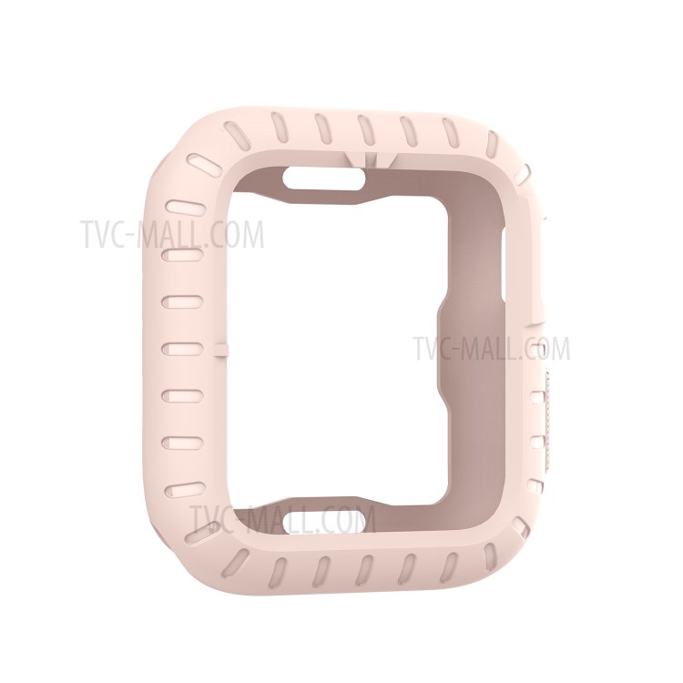 Fashion Silicone Protective Case Frame Shell for Apple Watch Series 5/4 44mm - Pink-1
