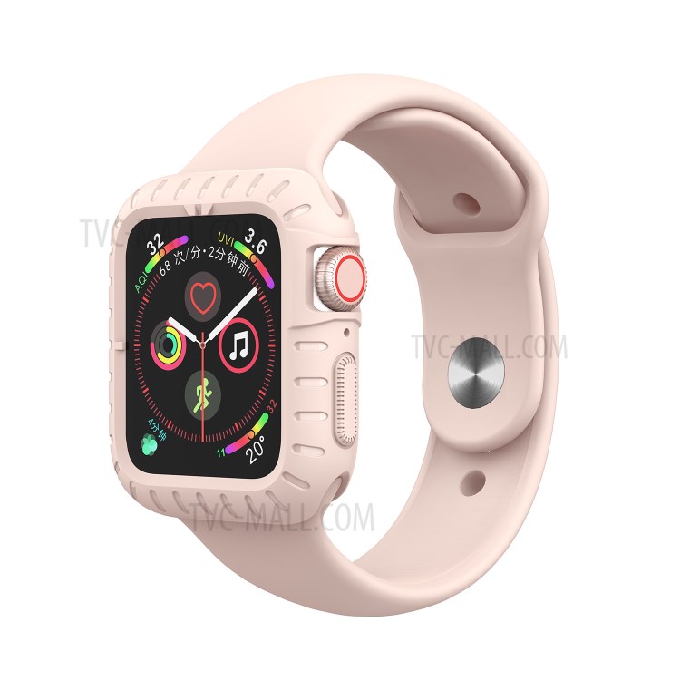 Fashion Silicone Protective Case Frame Shell for Apple Watch Series 5/4 44mm - Pink-3