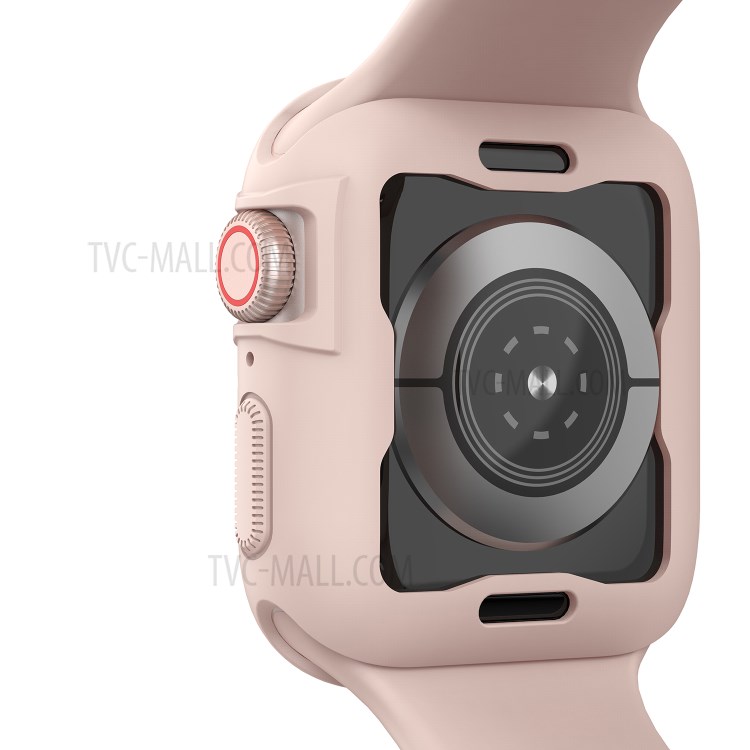 Fashion Silicone Protective Case Frame Shell for Apple Watch Series 5/4 44mm - Pink-6