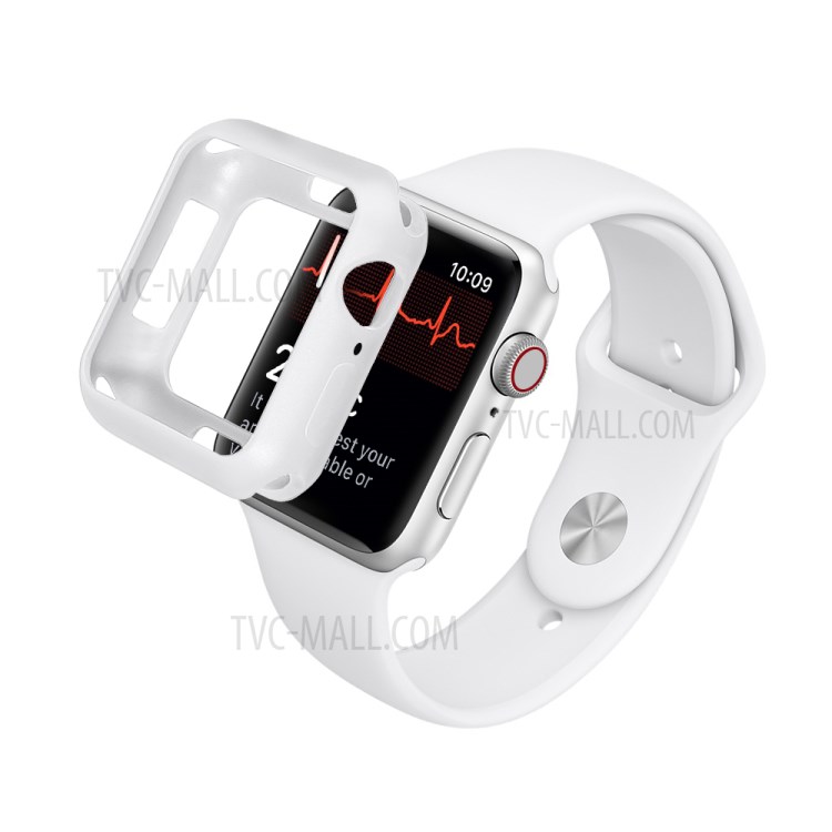 Frosted TPU Bumper Case for Apple Watch Series 3/2/1 38mm - White-1