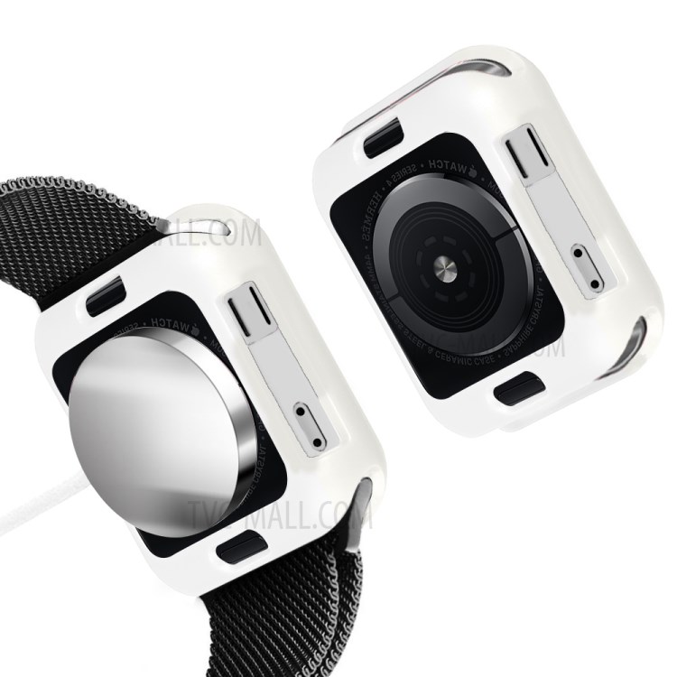 Frosted TPU Bumper Case for Apple Watch Series 3/2/1 38mm - White-4
