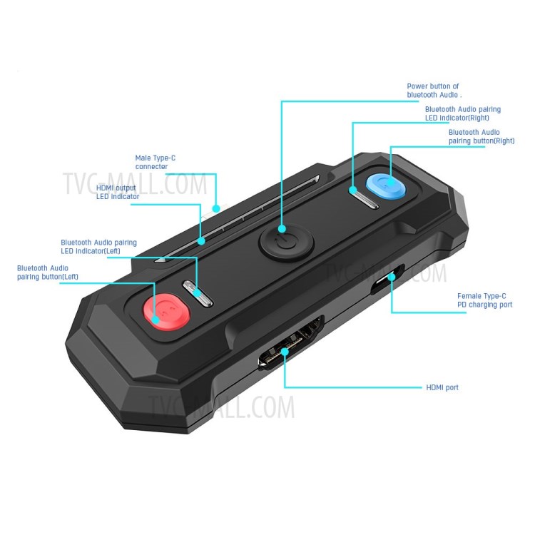 JYS Bluetooth Tipo Base-c Áudio Conversor De TV 5.0 USB Para O Interruptor-3