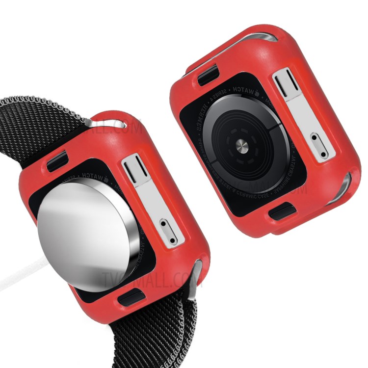Soft TPU Watch Frame Protective Bumper Cover for Apple Watch Series 6/SE/5/4 40mm - Red-5