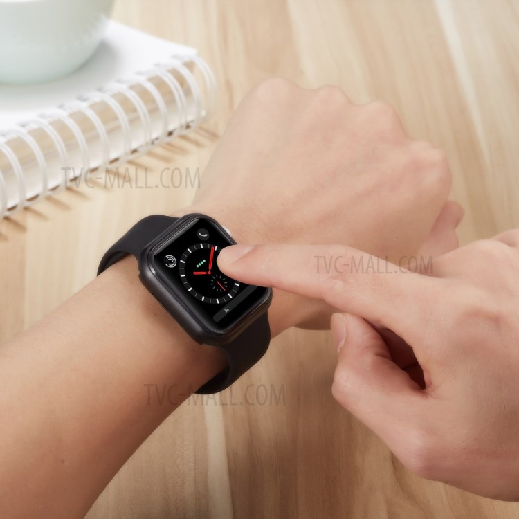 Matte PC Frame Intergrated Screen Protector Smart Watch Case for Apple Watch Series 3/2/1 42mm - Black-7