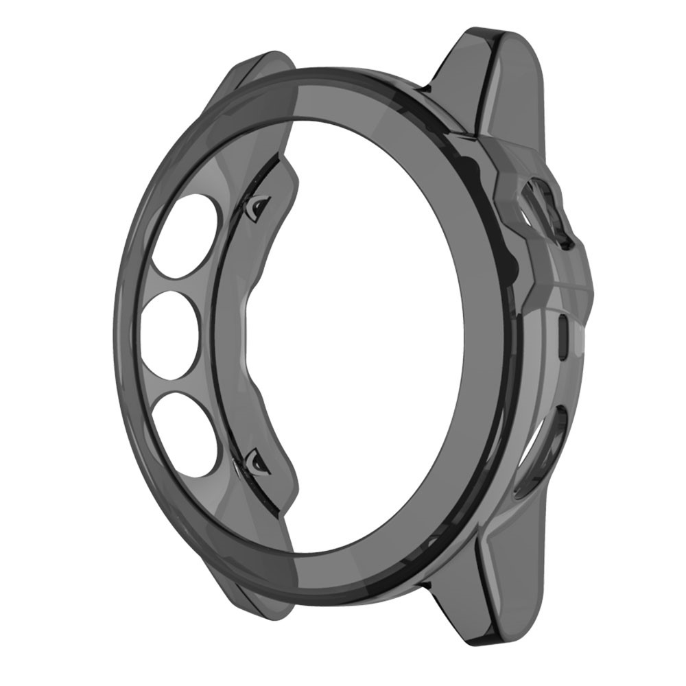 Clear Soft TPU Unique Cover for Garmin Fenix 5S - Black-2