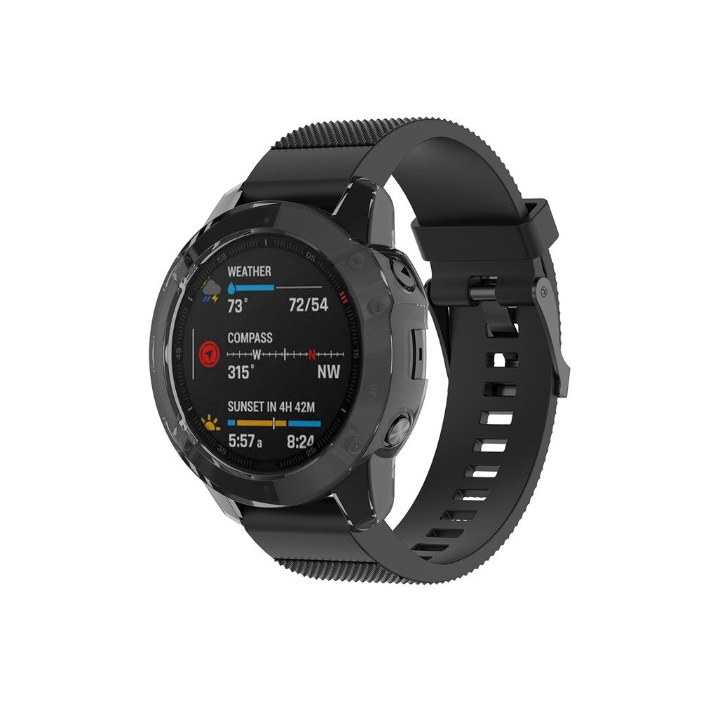 Cubierta de TPU Suave y Transparente Para Garmin 6 Pro - Negro