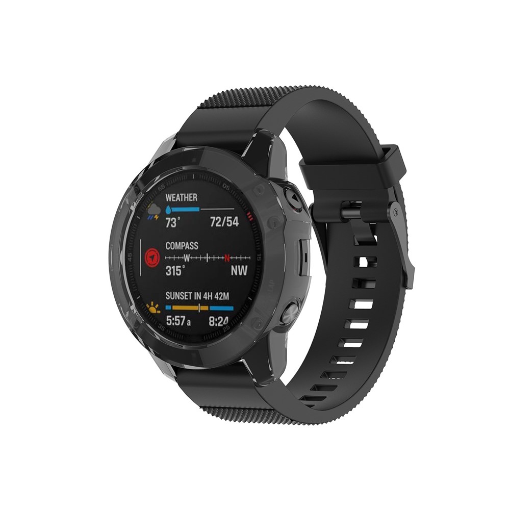 TPU Clair Couverture Souple De Protection Unique Pour Garmin 6S Pro - Noir-3