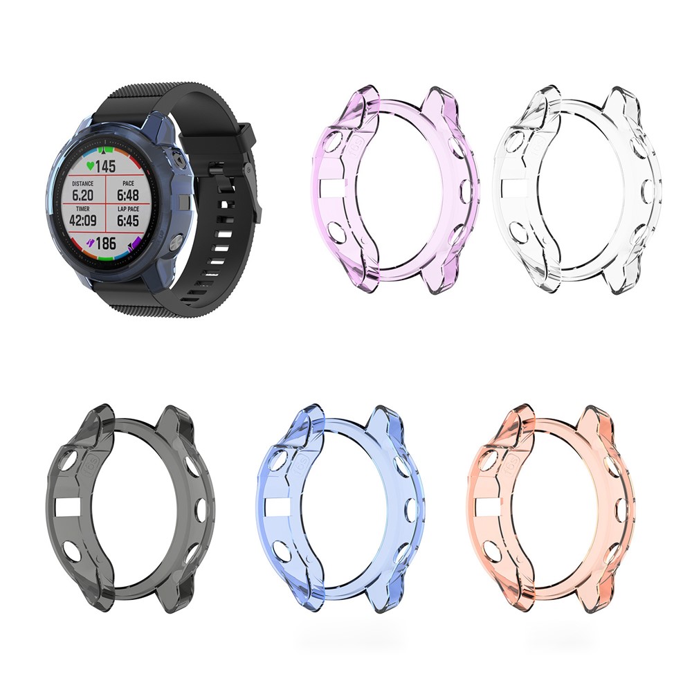 Clear Soft TPU Protective Cover for Garmin 6X Pro - Black-4