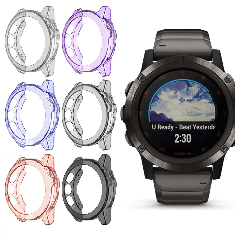 Clair Couverture Souple Élégant TPU Pour Garmin 5 Fenix - Noir-6