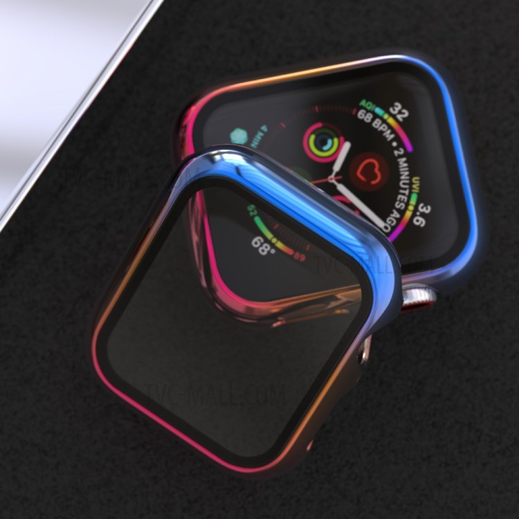 Gradient Color PC Frame Intergrated Tempered Glass Screen Protector Smart Watch Case for Apple Watch Series 5/4 40mm-3