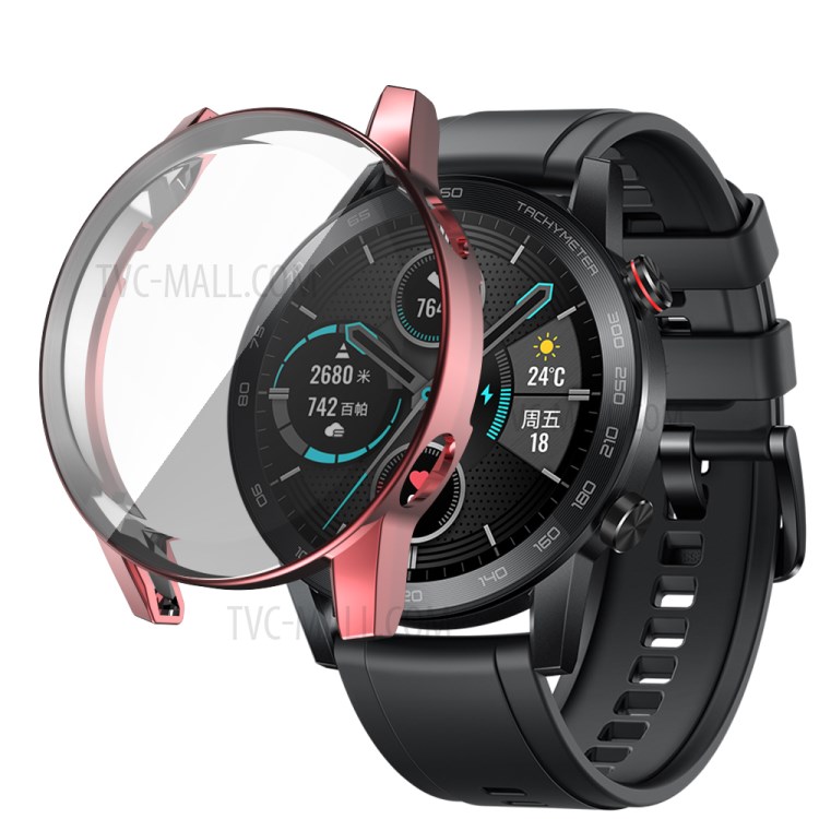 Galvanoplastia TPU Tampa Da Armação Para Huawei Honra Mágica 2 - Rosa-1