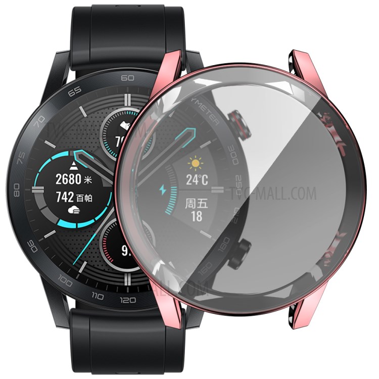 Galvanoplastia TPU Tampa Da Armação Para Huawei Honra Mágica 2 - Rosa-2
