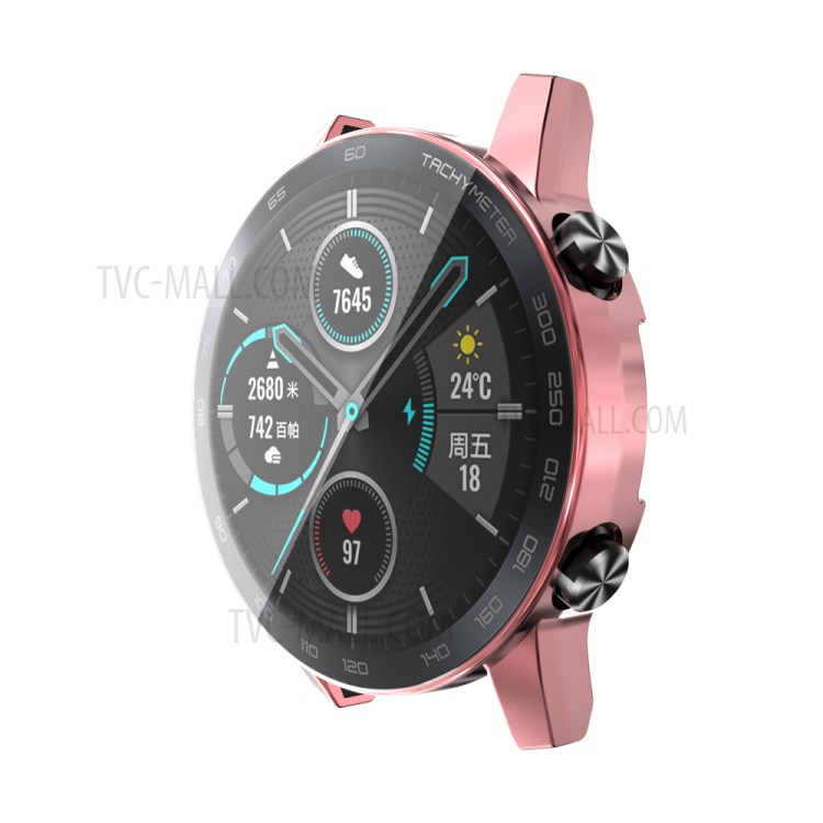 Galvanoplastia TPU Tampa Da Armação Para Huawei Honra Mágica 2 - Rosa-3