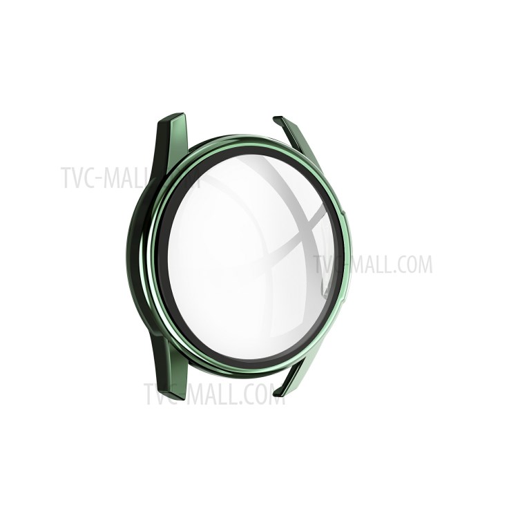 Electroplating PC Edge + Tempered Glass Screen Protector Case Shell for Huawei Watch GT 2 46mm - Green-1