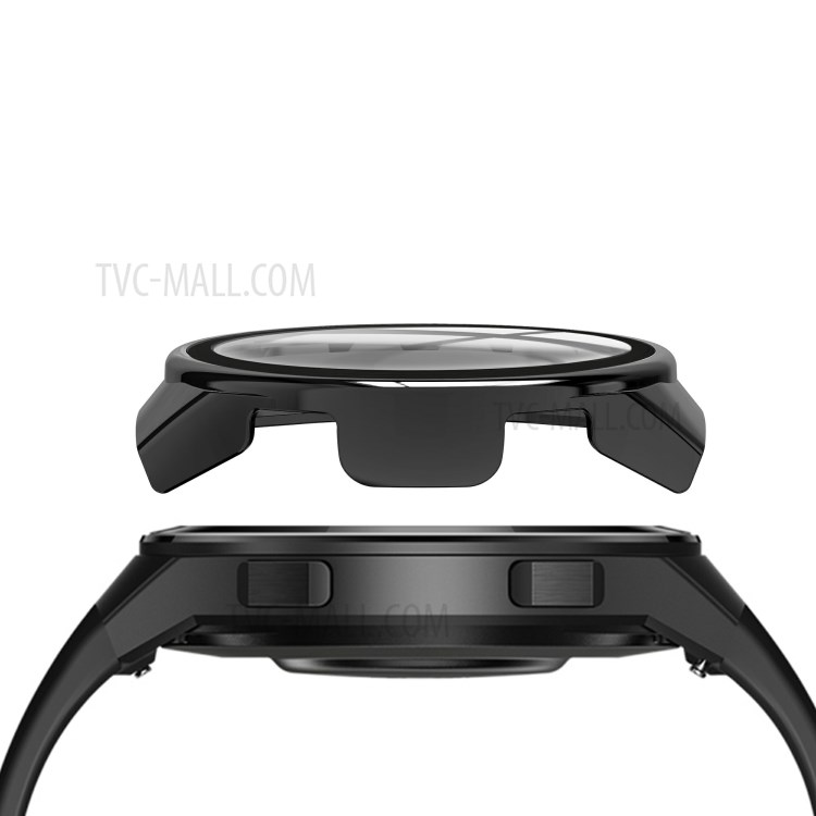 Galvanoplastia Marco De La PC + Vidrio Templado Protector De Pantalla Cubierta De Reloj Inteligente Para Huawei Reloj GT 2e - Negro-6