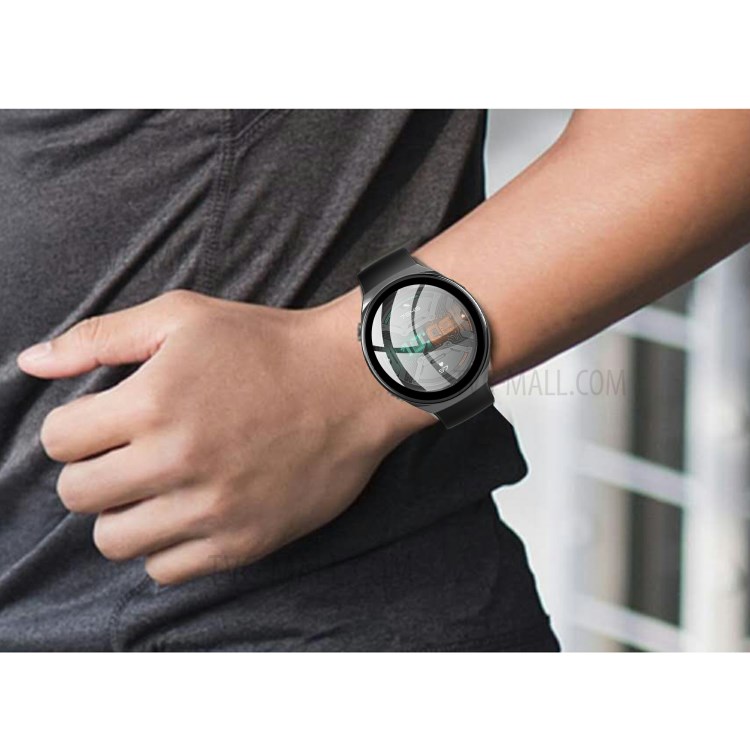 Galvanoplastia Marco De La PC + Vidrio Templado Protector De Pantalla Cubierta De Reloj Inteligente Para Huawei Reloj GT 2e - Negro-9