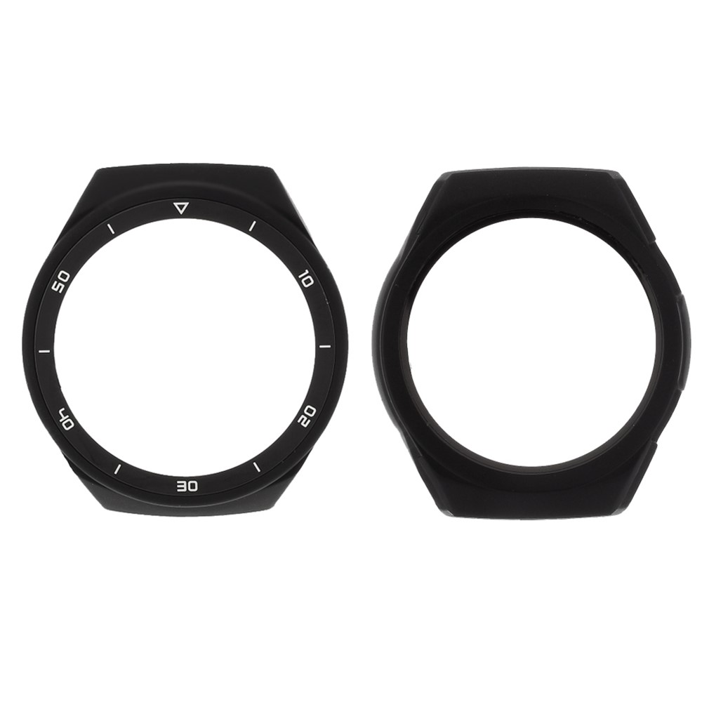 Rubberized PC Frame Intergrated Tempered Glass Screen Protector Smart Watch Cover for Huawei Watch GT 2e - Black-1