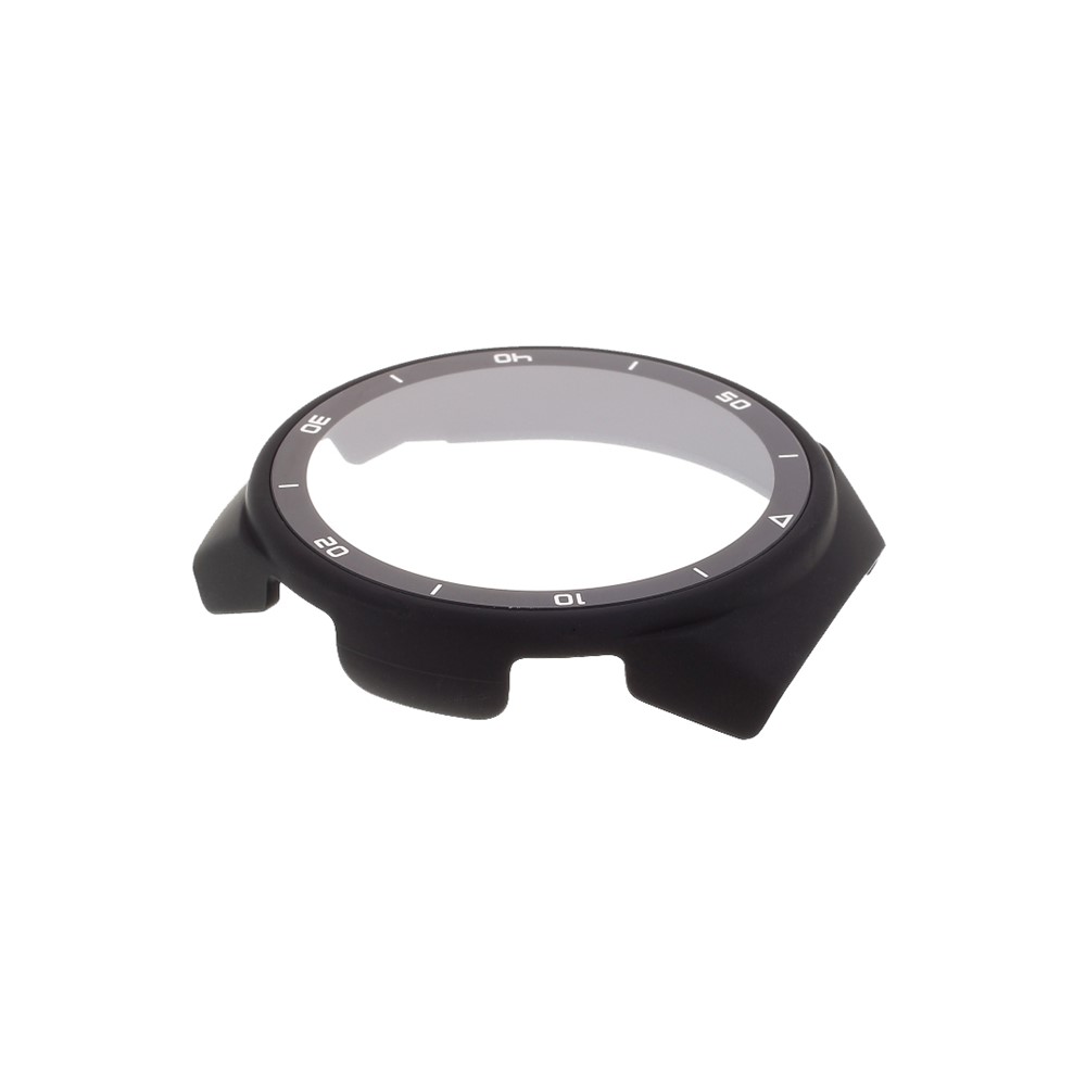 Rubberized PC Frame Intergrated Tempered Glass Screen Protector Smart Watch Cover for Huawei Watch GT 2e - Black-3