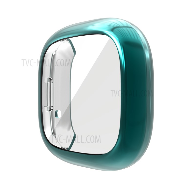 All-round Case for Fitbit Sense/Versa 3 Protective Electroplating TPU Watch Cover - Cyan-4