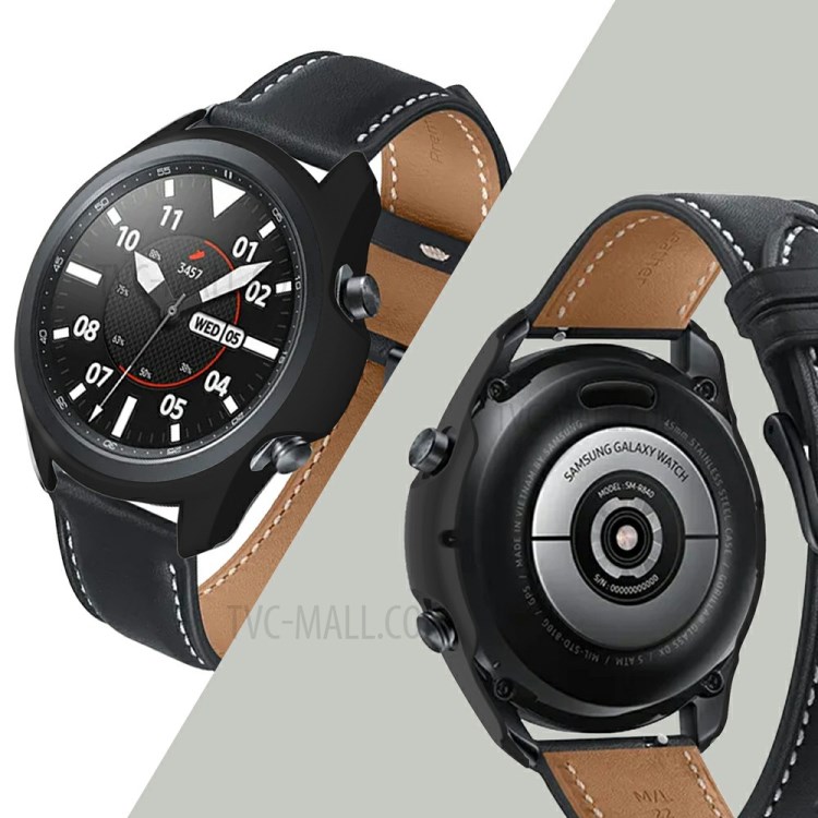 Capa Protetora Dura PC Emborrachado Para Samsung Galaxy Watch3 41 Milímetros - Preto-2