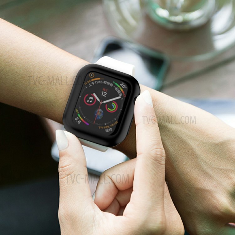 Macaron Color TPU Watch Protective Case for Apple Watch SE/Series 6/5/4 44mm - Black-11
