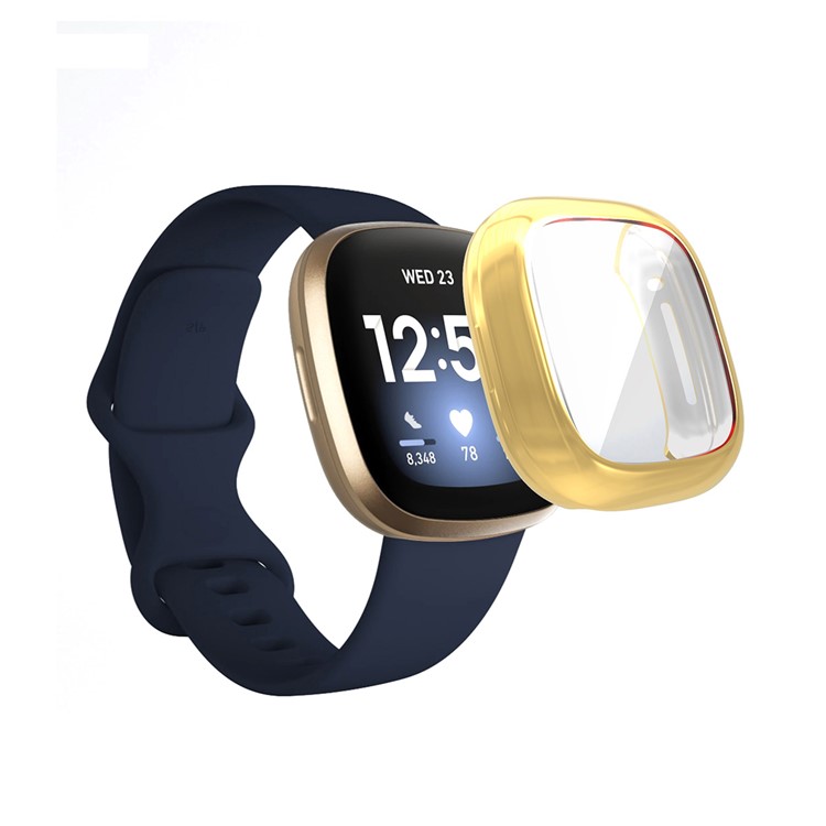 Hat Prince Allroundelektroplierende Tpu-schutzwache Für Fitbit Versa 3 / Fitbit -sinn - Gold-3