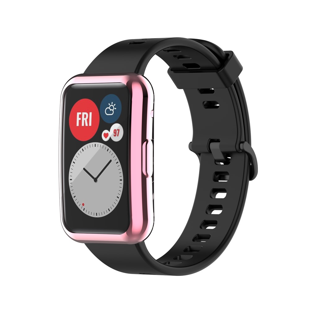 Electroplating TPU Watch Cover for Huawei Watch Fit All-round Protective Protector - Pink-2