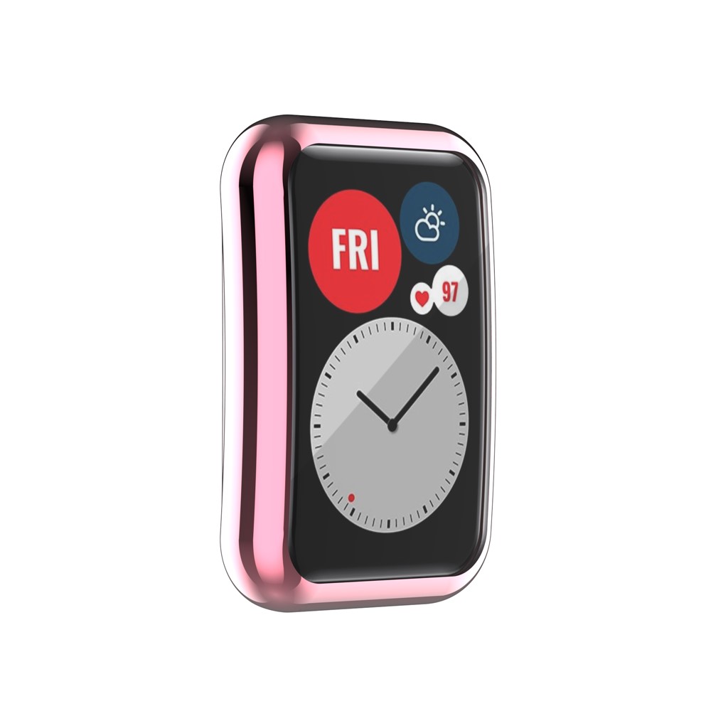 Electroplating TPU Watch Cover for Huawei Watch Fit All-round Protective Protector - Pink-4