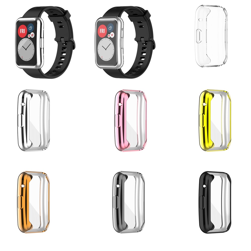 Electroplating TPU Watch Cover for Huawei Watch Fit All-round Protective Protector - Pink-8