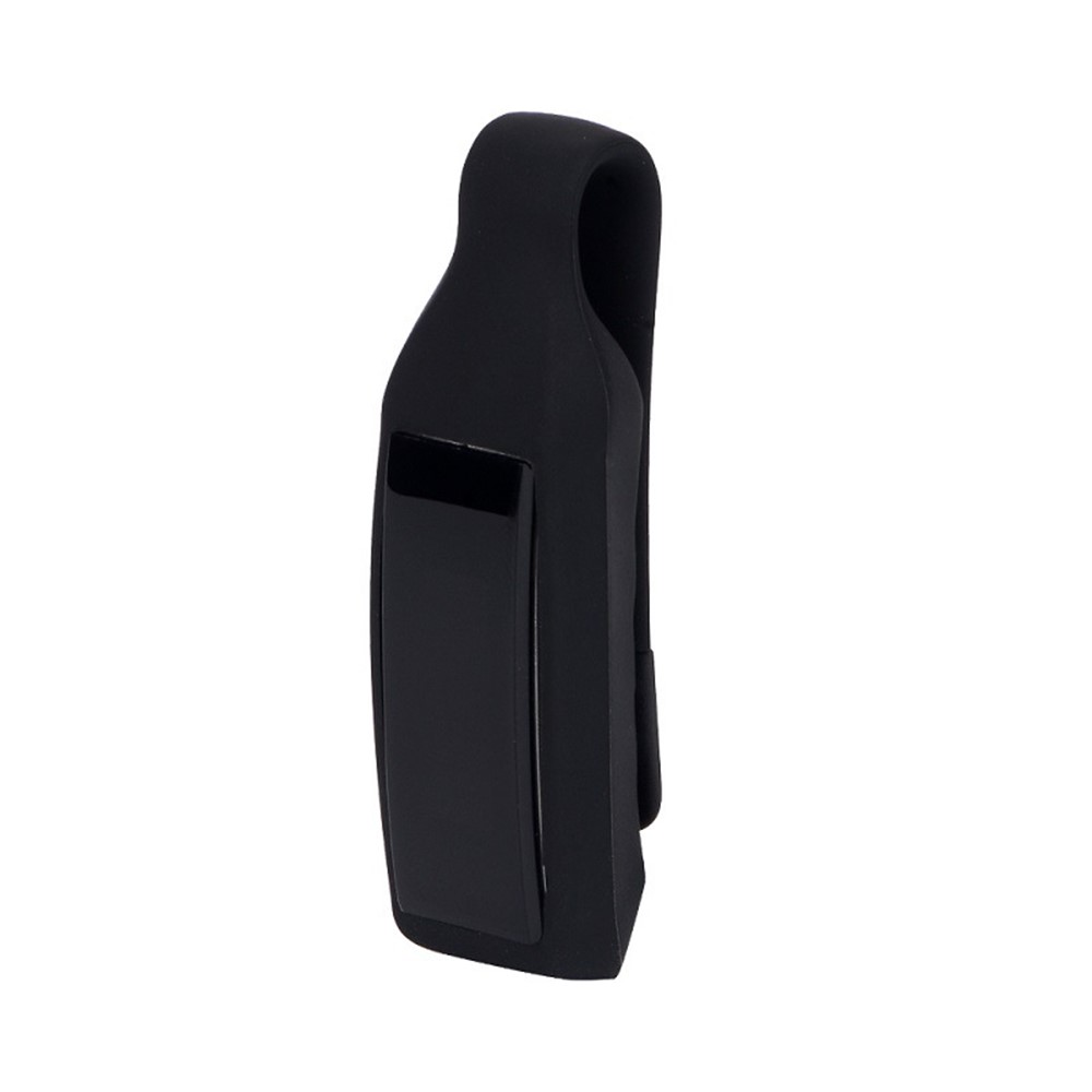 Steel Hanging Buckle Silicone Bumper Shell for Fitbit Alta/Alta HR/ACE Watch Cover - Black-1