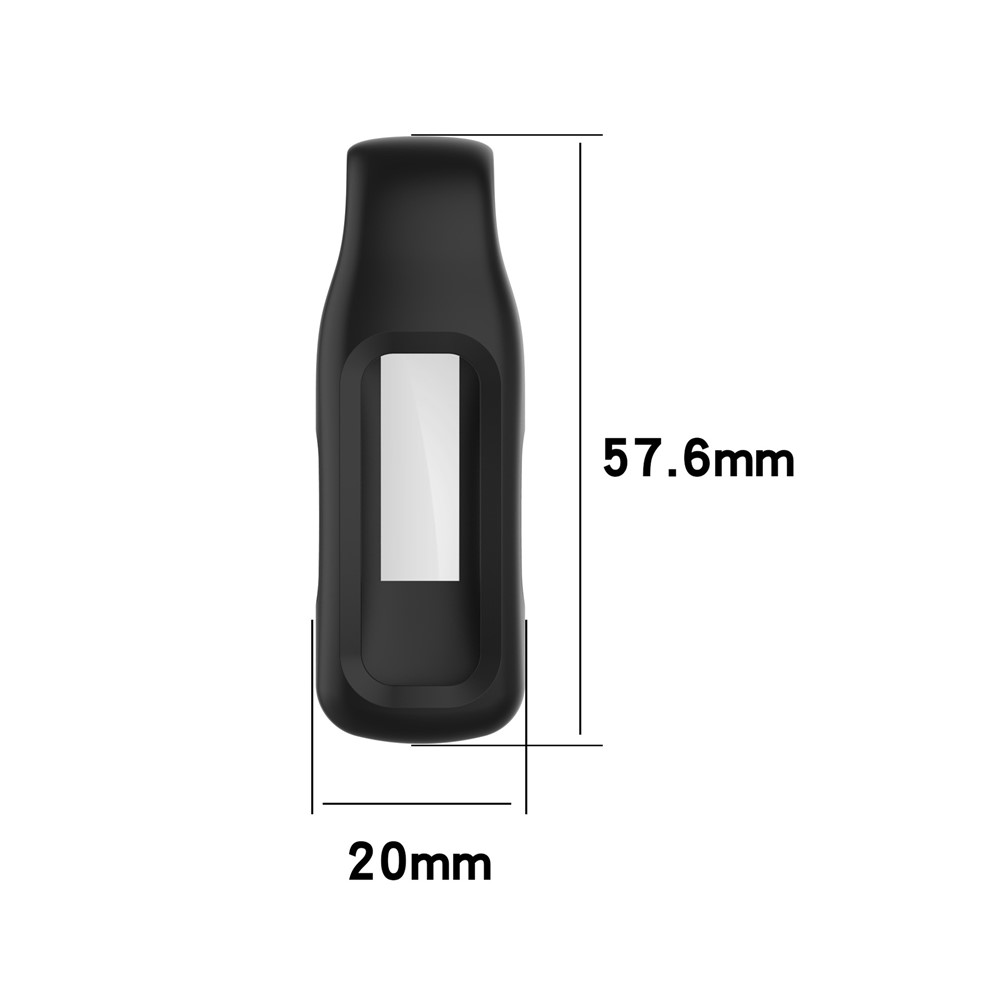 Boucle Suspendue En Acier Silicone Watch Cover Coquille De Protection De Protection Pour Fitbit Inspire 2 - Noir-3