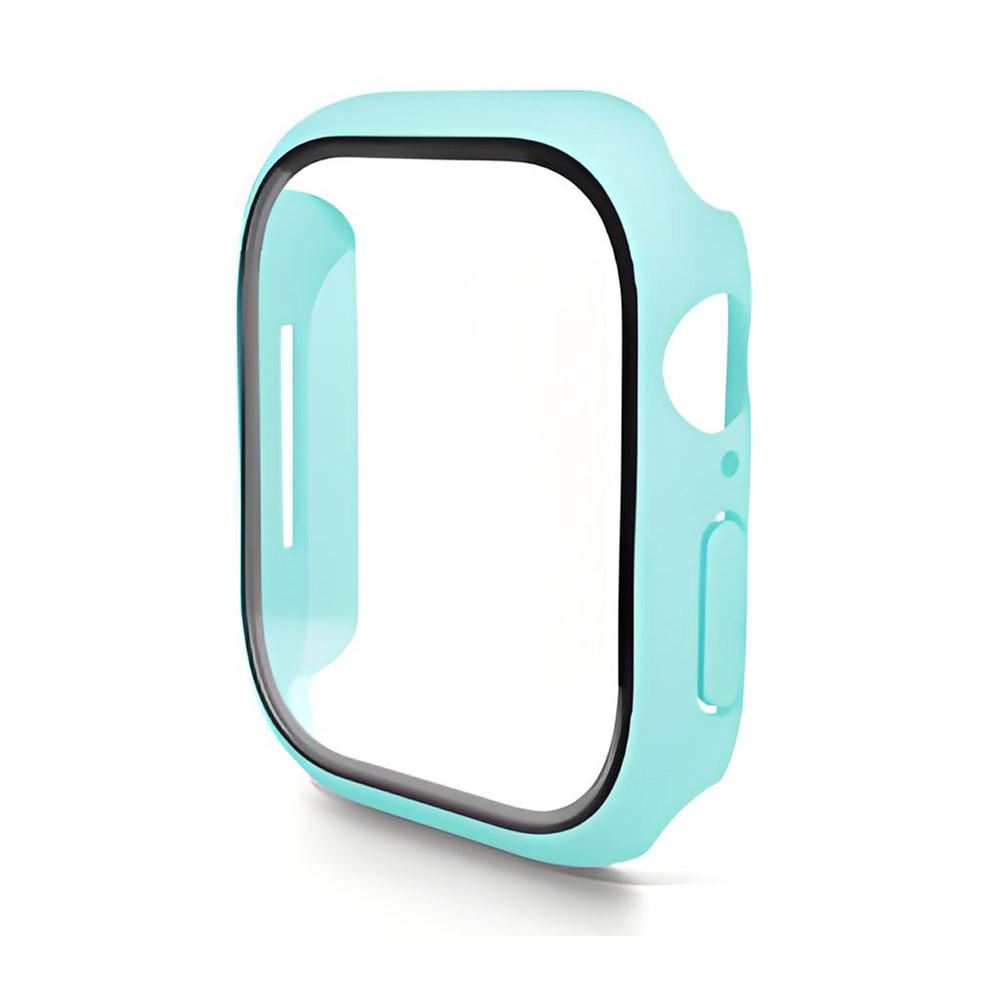 ENKAY HAT PRINCE For Apple Watch Series 11 / 10 42mm Watch Case   Rubberized Hard PC Cover with Tempered Glass - Cyan