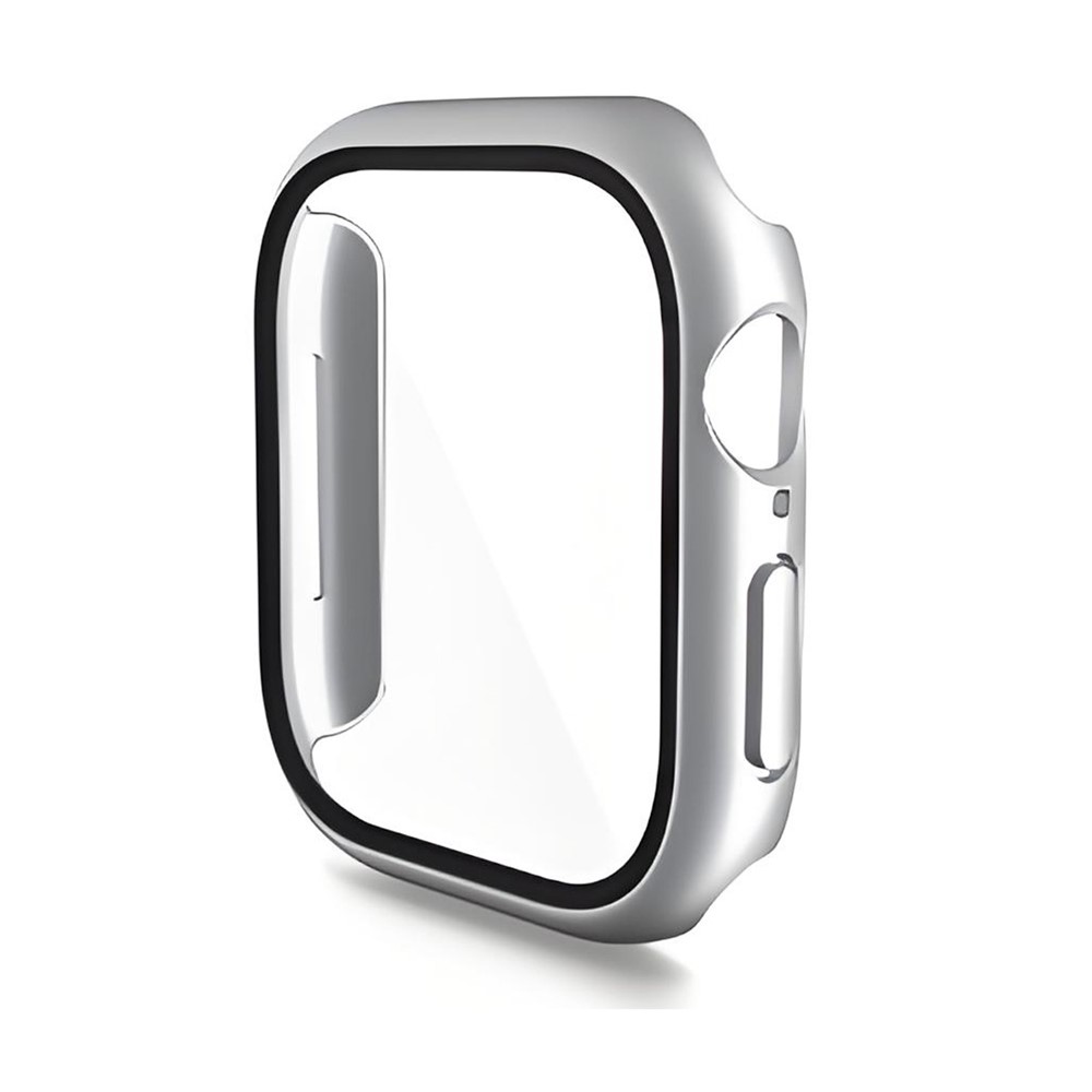 ENKAY HAT PRINCE For Apple Watch Series 11 / 10 42mm Watch Case   Rubberized Hard PC Cover with Tempered Glass - Silver