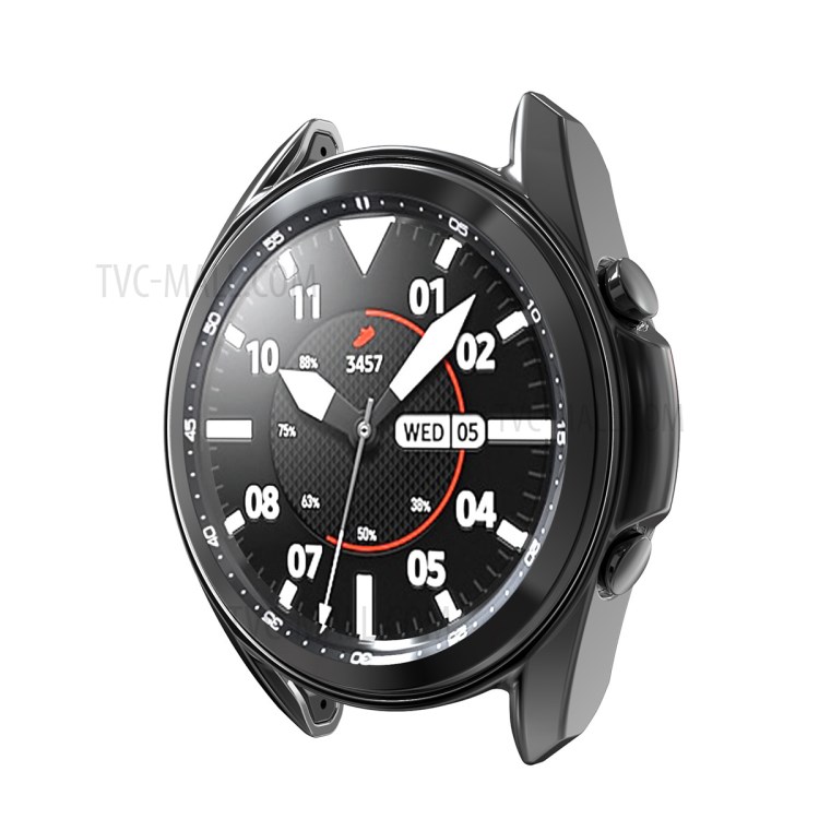 ENKAY HAT-PRINCE 2 in 1 0.2mm 2.5D 9H Tempered Glass Screen Film + Electroplating TPU Watch Protector Cover for Galaxy Watch3 45mm - Grey-3