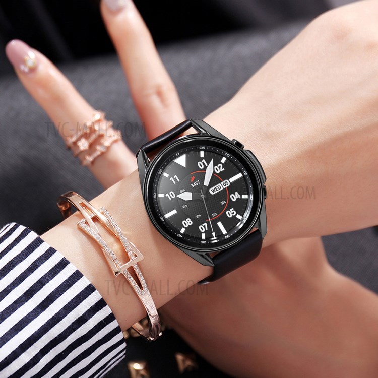 ENKAY HAT-PRINCE 2 in 1 0.2mm 2.5D 9H Tempered Glass Screen Film + Electroplating TPU Watch Protector Cover for Galaxy Watch3 45mm - Grey-4