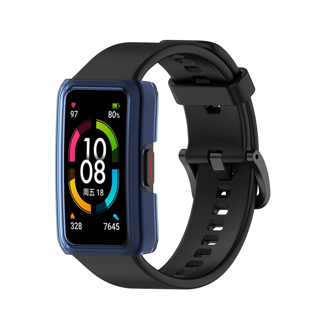 Half Coverage TPU Smart Watch Case Protective Cover for Honor Band 6 - Blue-3
